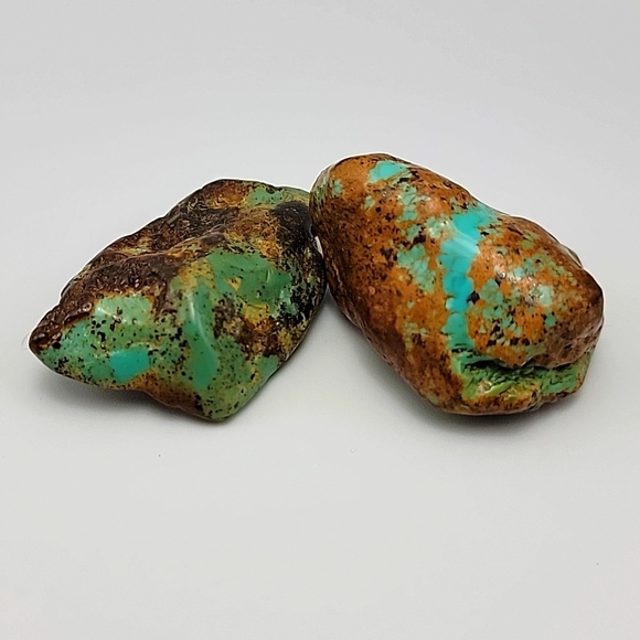 Natural Royston Pilot Mountain Fox Blue Gem Turquoise Polished 2 Specimen Nugget - Picture 3 of 12